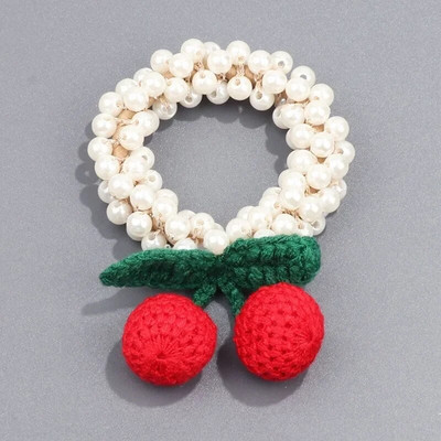 1Gb Pērļu kroņprinceses matu kaklasaites Meiteņu mode Jauki bērnu elastīgās matu lentes Matu aksesuāri jauka dāvana bērniem