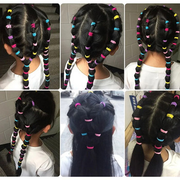 50 ΤΕΜ/Παρτίδα Νέα κορίτσια Χαριτωμένα, πολύχρωμα βασικά ελαστικά κορδέλες μαλλιών Δαχτυλίδι τσίχλας Scrunchie Λαστιχένιες λωρίδες Παιδικά αξεσουάρ για τα μαλλιά