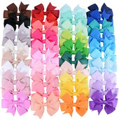 8x8cm 1PC Agrafe fundite cu panglică din grosgrain de culoare uni Agrafe de păr pentru fete Papioni de păr Boutique Agrafe de păr Accesorii de păr pentru copii