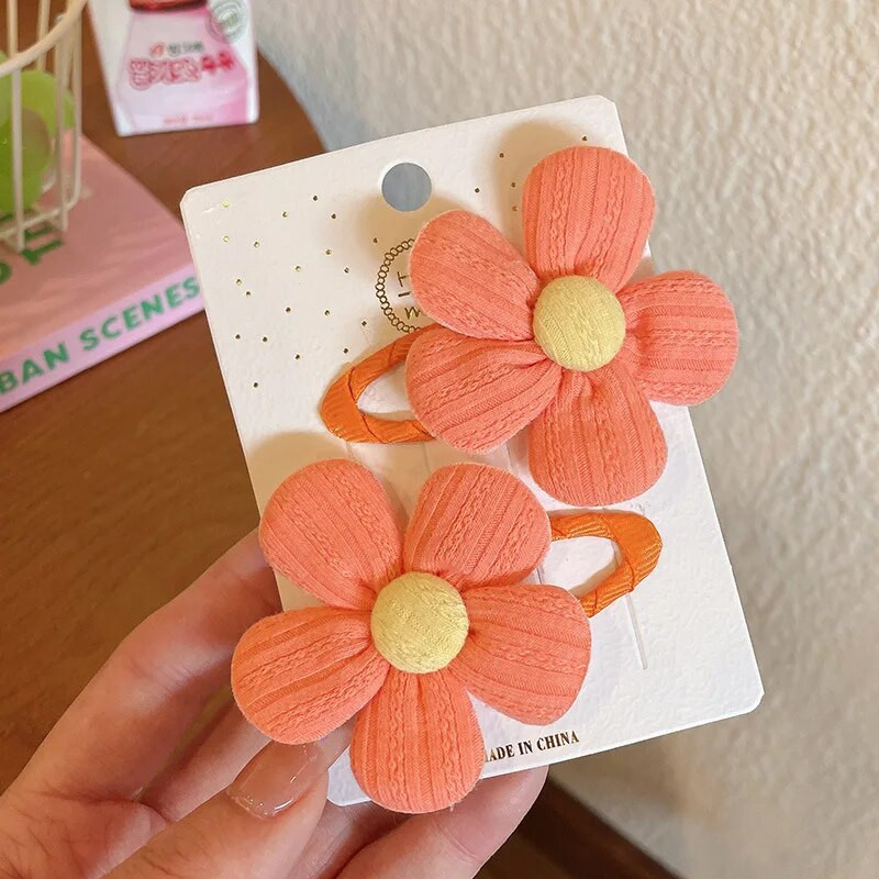 2GB Jauns, gudrs, vienkāršs audums Ziedi Baby BB klipši Meiteņu matu sprādzes Matu sprādzes Bērnu Galvassegas Bērnu Matu Aksesuāri