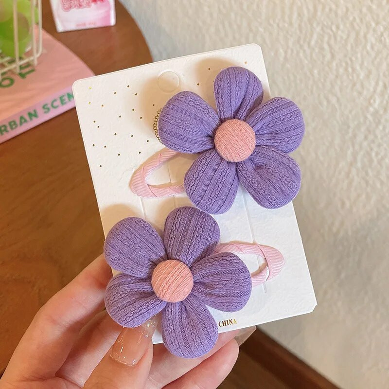 2GB Jauns, gudrs, vienkāršs audums Ziedi Baby BB klipši Meiteņu matu sprādzes Matu sprādzes Bērnu Galvassegas Bērnu Matu Aksesuāri