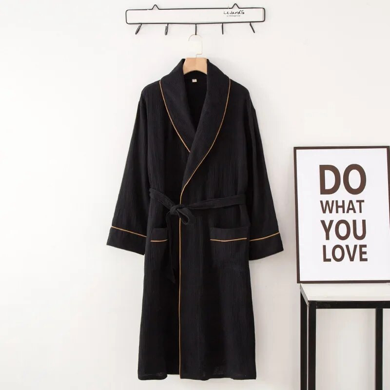 Cotton Hotel Couple naktskrekls ar garām piedurknēm jaciņa ar garām piedurknēm lielizmēra mājas naktskrekls vīriešu un sieviešu peldmētelis ar jostu