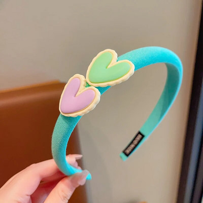 Meiteņu mazuļi jaukas konfektes Krāsainas multfilmas Sirds Ornaments Galvassaites Bērniem Jauki Neslīdoši Matu Stīpas Bērni Saldi Matu Aksesuāri