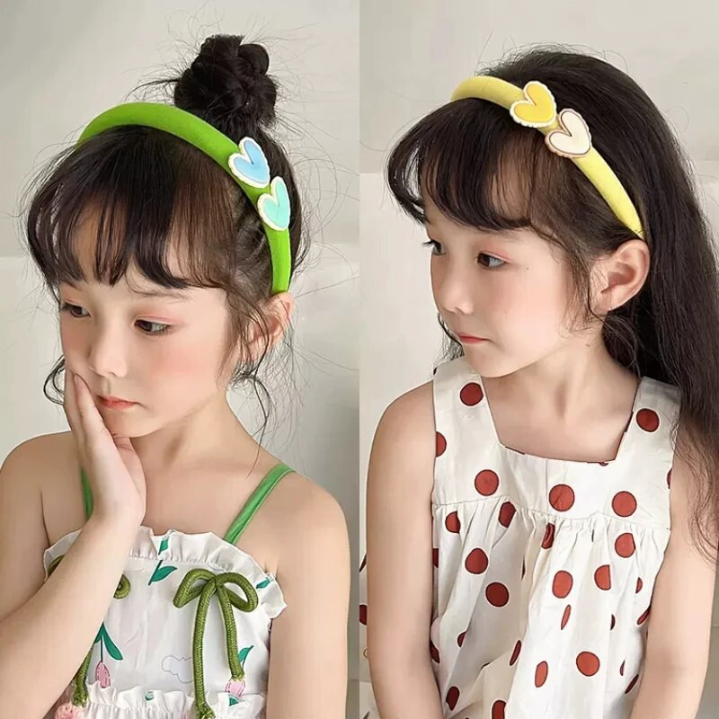 Meiteņu mazuļi jaukas konfektes Krāsainas multfilmas Sirds Ornaments Galvassaites Bērniem Jauki Neslīdoši Matu Stīpas Bērni Saldi Matu Aksesuāri