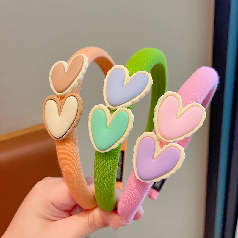 Meiteņu mazuļi jaukas konfektes Krāsainas multfilmas Sirds Ornaments Galvassaites Bērniem Jauki Neslīdoši Matu Stīpas Bērni Saldi Matu Aksesuāri