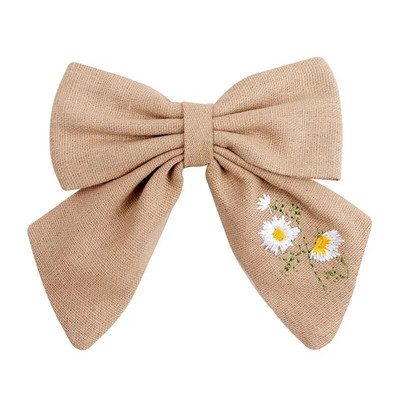 Agrafe de păr brodate pentru fete dulci, floare de margaretă, agrafe de păr, fundite de păr, ornamente, accesorii pentru păr pentru copii