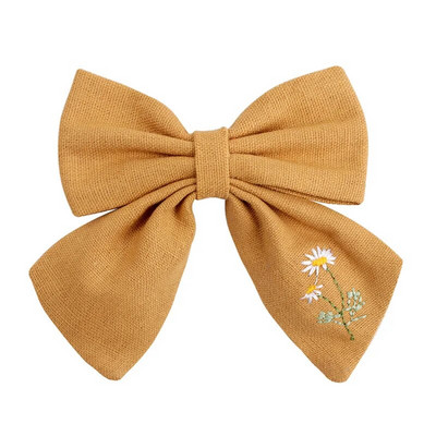 Agrafe de păr brodate pentru fete dulci, floare de margaretă, agrafe de păr, fundite de păr, ornamente, accesorii pentru păr pentru copii