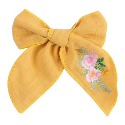 Agrafe de păr brodate pentru fete dulci, floare de margaretă, agrafe de păr, fundite de păr, ornamente, accesorii pentru păr pentru copii