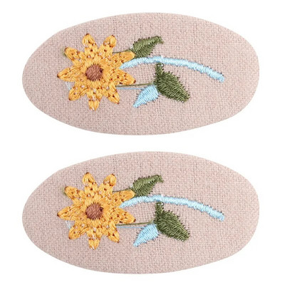 Agrafe de păr brodate pentru fete dulci, floare de margaretă, agrafe de păr, fundite de păr, ornamente, accesorii pentru păr pentru copii