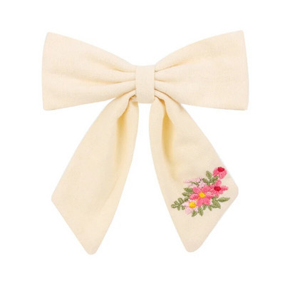 Agrafe de păr brodate pentru fete dulci, floare de margaretă, agrafe de păr, fundite de păr, ornamente, accesorii pentru păr pentru copii