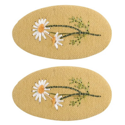 Agrafe de păr brodate pentru fete dulci, floare de margaretă, agrafe de păr, fundite de păr, ornamente, accesorii pentru păr pentru copii