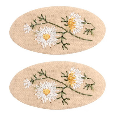 Agrafe de păr brodate pentru fete dulci, floare de margaretă, agrafe de păr, fundite de păr, ornamente, accesorii pentru păr pentru copii