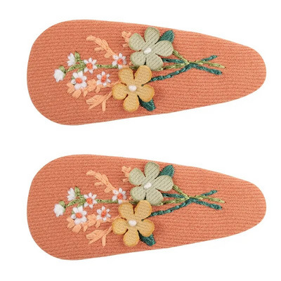 Agrafe de păr brodate pentru fete dulci, floare de margaretă, agrafe de păr, fundite de păr, ornamente, accesorii pentru păr pentru copii
