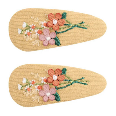 Agrafe de păr brodate pentru fete dulci, floare de margaretă, agrafe de păr, fundite de păr, ornamente, accesorii pentru păr pentru copii