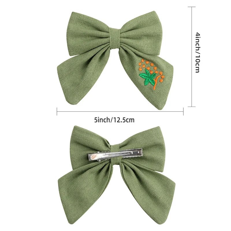 Sweet Girls izšūtas matu sprādzes Margrietiņas Ziedu Bowknot Matu sprādzes Barrettes Matu bantes Rotātas Galvassegas Bērnu Matu Aksesuāri