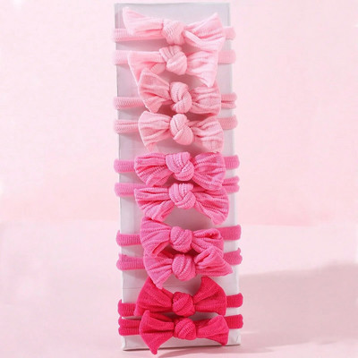 10Gb/komplekts Sieviešu meiteņu bantes matu lentes 4CM elastīgas galvas lentes Krāsainas taurītes Scrunchies Galvassegas Meiteņu matu aksesuāri Dāvana