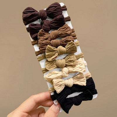 10Gb/komplekts Sieviešu meiteņu bantes matu lentes 4CM elastīgas galvas lentes Krāsainas taurītes Scrunchies Galvassegas Meiteņu matu aksesuāri Dāvana