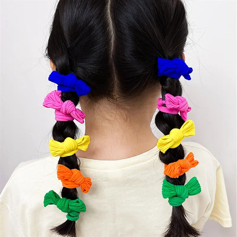 10Gb/komplekts Sieviešu meiteņu bantes matu lentes 4CM elastīgas galvas lentes Krāsainas taurītes Scrunchies Galvassegas Meiteņu matu aksesuāri Dāvana