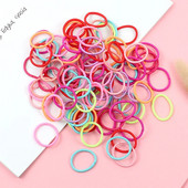 100 bucăți/set inel de păr fetiță pentru copii coadă de cal banda elastică de cauciuc banda de păr accesorii pentru păr fetiță bentiță pentru șlefuit
