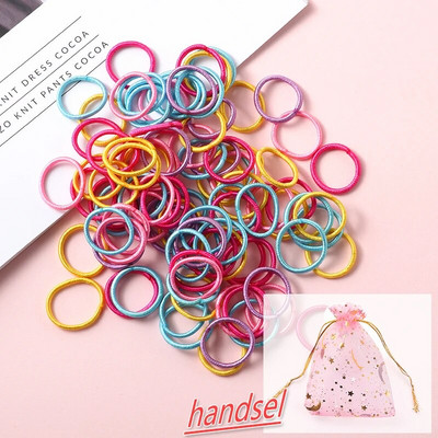 100 bucăți/set inel de păr fetiță pentru copii coadă de cal banda elastică de cauciuc banda de păr accesorii pentru păr fetiță bentiță pentru șlefuit