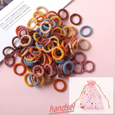 100 bucăți/set inel de păr fetiță pentru copii coadă de cal banda elastică de cauciuc banda de păr accesorii pentru păr fetiță bentiță pentru șlefuit