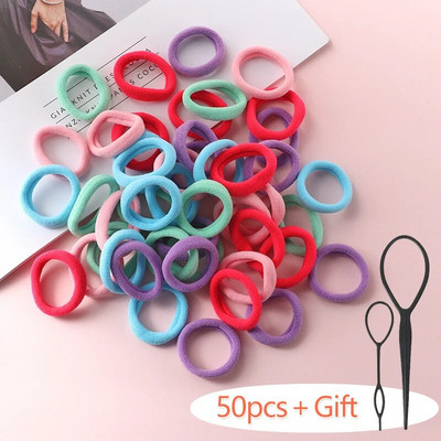 100 bucăți/set inel de păr fetiță pentru copii coadă de cal banda elastică de cauciuc banda de păr accesorii pentru păr fetiță bentiță pentru șlefuit