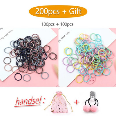 100 bucăți/set inel de păr fetiță pentru copii coadă de cal banda elastică de cauciuc banda de păr accesorii pentru păr fetiță bentiță pentru șlefuit