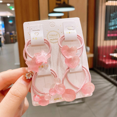 [8-osaline komplekt] Laste juukseaksessuaarid Uus beebi kummipael Jelly läbipaistev multifilmitähed ei tee juustele haiget