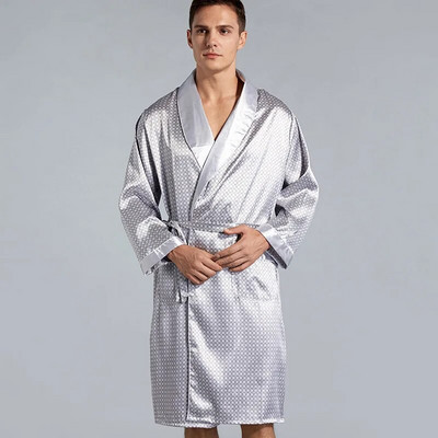 5XL hommikumantel Luksuslik meeste siidine satiin kimono rüü pikkade varrukatega magamisriided hommikumantel Oversized öösärk Suvine koduriided