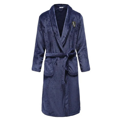Cămașă de noapte pentru bărbați, ocazională, caldă, moale, cu centură, rochie de somn, căptușită, flanel, halat de baie, lung, rochie de iarnă, noua haină groasă