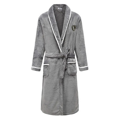 Cămașă de noapte pentru bărbați, ocazională, caldă, moale, cu centură, rochie de somn, căptușită, flanel, halat de baie, lung, rochie de iarnă, noua haină groasă