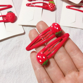 3D ягодови щипки за коса Неплъзгаща се анимационна щипка с плодове Странични щипки от плодова смола Сладки аксесоари за шноли Държач за опашка