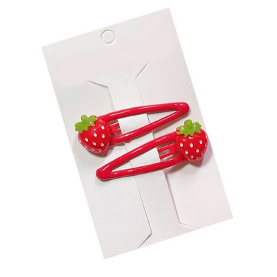 3D zemeņu matu sprādzes neslīdošas multfilmas augļu saspraudes Augļu sveķu sānu skavas Sweet Barrette aksesuāri zirgastes turētājs