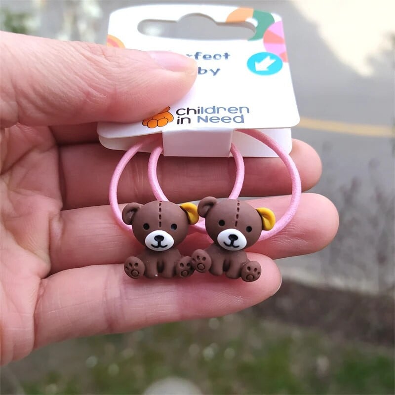 2GB Jauns Cute Bear Princess Multfilma Galvassegas Bērni Elastīgās Matu Lentes Bērni Saites Virves Meiteņu Aksesuāri Bērnu Galvassegas