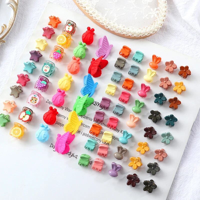 15/40 τμχ Μικρές φουρκέτες λουλούδι Κλιπ μαλλιών Αξεσουάρ μαλλιών για κορίτσια Χρώμα καραμέλα Γλυκό χαριτωμένο φουρκέτα Παιδικά καλύμματα δώρου