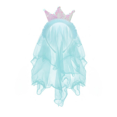 Ar rokām darinātas kronis mirdzošas galvas lentes Princeses matu lentes dzijas plīvurs kronis bērnu kāzu ballītei matu aksesuāri korejiešu vairumtirdzniecība