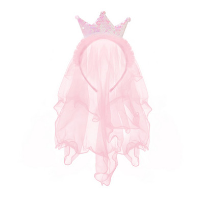 Ar rokām darinātas kronis mirdzošas galvas lentes Princeses matu lentes dzijas plīvurs kronis bērnu kāzu ballītei matu aksesuāri korejiešu vairumtirdzniecība