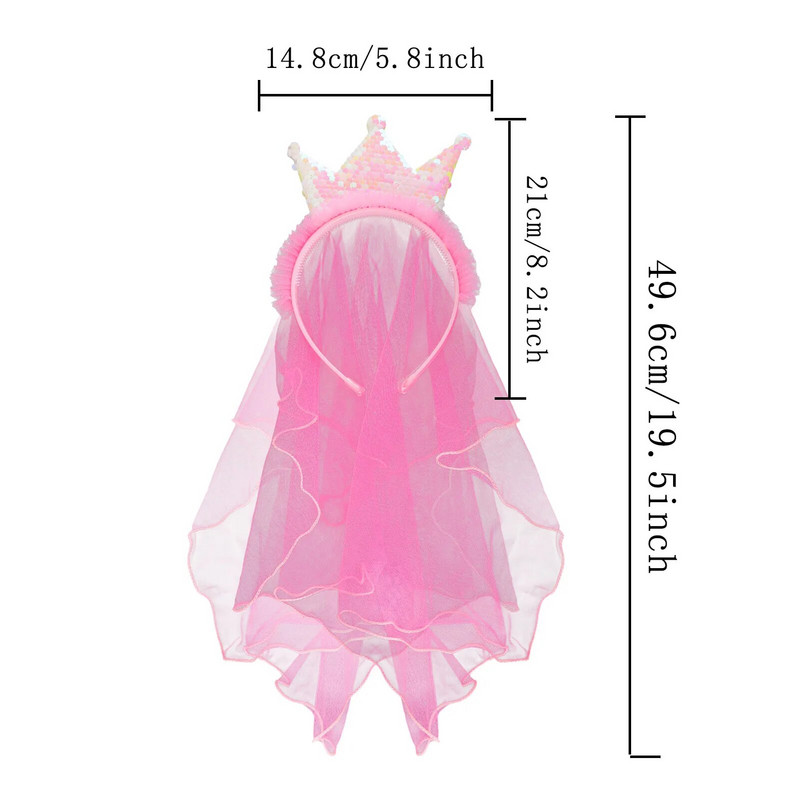 Ar rokām darinātas kronis mirdzošas galvas lentes Princeses matu lentes dzijas plīvurs kronis bērnu kāzu ballītei matu aksesuāri korejiešu vairumtirdzniecība