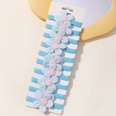 10gb Cute Girls Neilona Ziedu Matu Kaklasaites Candy Elastīgās Bow Matu Lentes Pigtales Matu Virve Gumijas Matu Gumijas Scrunchies Aksesuāri