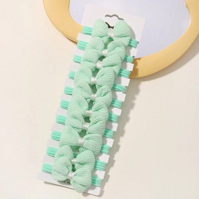 10gb Cute Girls Neilona Ziedu Matu Kaklasaites Candy Elastīgās Bow Matu Lentes Pigtales Matu Virve Gumijas Matu Gumijas Scrunchies Aksesuāri