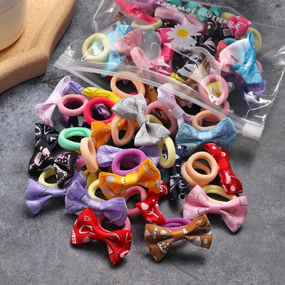 10/20 τμχ/Σετ χαριτωμένα κορδέλες με παπιγιόν για κορίτσια Ελαστικές κορδέλες μαλλιών Αξεσουάρ μαλλιών για παιδιά Φιόγκοι κινουμένων σχεδίων Διακοσμητικά κεφαλής Δώρο