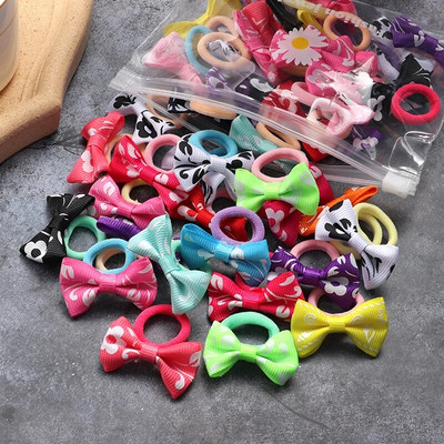 10/20 τμχ/Σετ χαριτωμένα κορδέλες με παπιγιόν για κορίτσια Ελαστικές κορδέλες μαλλιών Αξεσουάρ μαλλιών για παιδιά Φιόγκοι κινουμένων σχεδίων Διακοσμητικά κεφαλής Δώρο