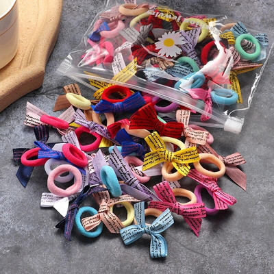 10/20 τμχ/Σετ χαριτωμένα κορδέλες με παπιγιόν για κορίτσια Ελαστικές κορδέλες μαλλιών Αξεσουάρ μαλλιών για παιδιά Φιόγκοι κινουμένων σχεδίων Διακοσμητικά κεφαλής Δώρο