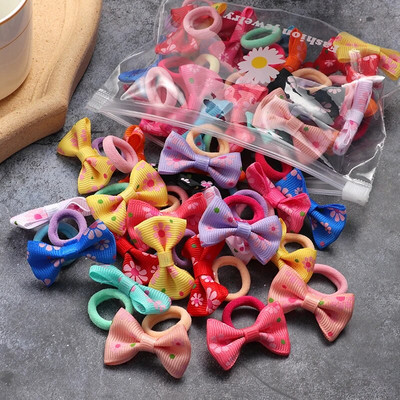10/20 τμχ/Σετ χαριτωμένα κορδέλες με παπιγιόν για κορίτσια Ελαστικές κορδέλες μαλλιών Αξεσουάρ μαλλιών για παιδιά Φιόγκοι κινουμένων σχεδίων Διακοσμητικά κεφαλής Δώρο