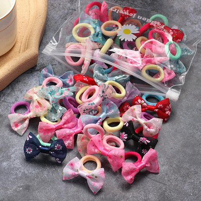 10/20 τμχ/Σετ χαριτωμένα κορδέλες με παπιγιόν για κορίτσια Ελαστικές κορδέλες μαλλιών Αξεσουάρ μαλλιών για παιδιά Φιόγκοι κινουμένων σχεδίων Διακοσμητικά κεφαλής Δώρο
