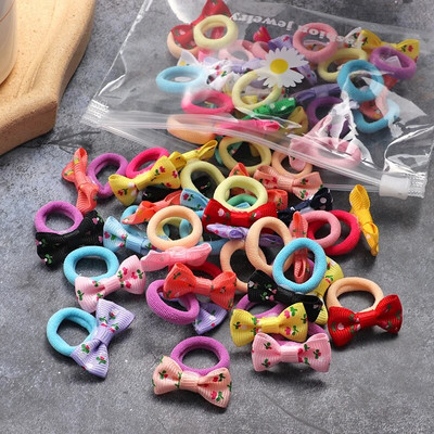 10/20 τμχ/Σετ χαριτωμένα κορδέλες με παπιγιόν για κορίτσια Ελαστικές κορδέλες μαλλιών Αξεσουάρ μαλλιών για παιδιά Φιόγκοι κινουμένων σχεδίων Διακοσμητικά κεφαλής Δώρο