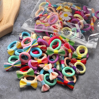 10/20 τμχ/Σετ χαριτωμένα κορδέλες με παπιγιόν για κορίτσια Ελαστικές κορδέλες μαλλιών Αξεσουάρ μαλλιών για παιδιά Φιόγκοι κινουμένων σχεδίων Διακοσμητικά κεφαλής Δώρο