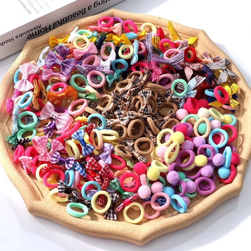 10/20 τμχ/Σετ χαριτωμένα κορδέλες με παπιγιόν για κορίτσια Ελαστικές κορδέλες μαλλιών Αξεσουάρ μαλλιών για παιδιά Φιόγκοι κινουμένων σχεδίων Διακοσμητικά κεφαλής Δώρο