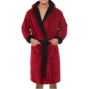 Мъжки зимни топлинни дълги халати за любители на топли удължени плюшени шалове, кимоно, халати за баня, нощници с дълги ръкави, домашни дрехи