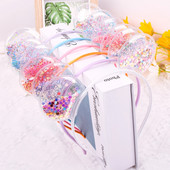 Candygirl Caurspīdīgas Kaķu Ausis Galvas saite Quicksand bantes Matu Stīpa Jauki Krāsaini Sequins Matu Lentes Meiteņu Princešu Matu Aksesuāri